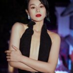 Myolie Wu Instagram – Throw back to this beautiful dress I love 🌹🖤
@magdabutrym 
#magdabutrym