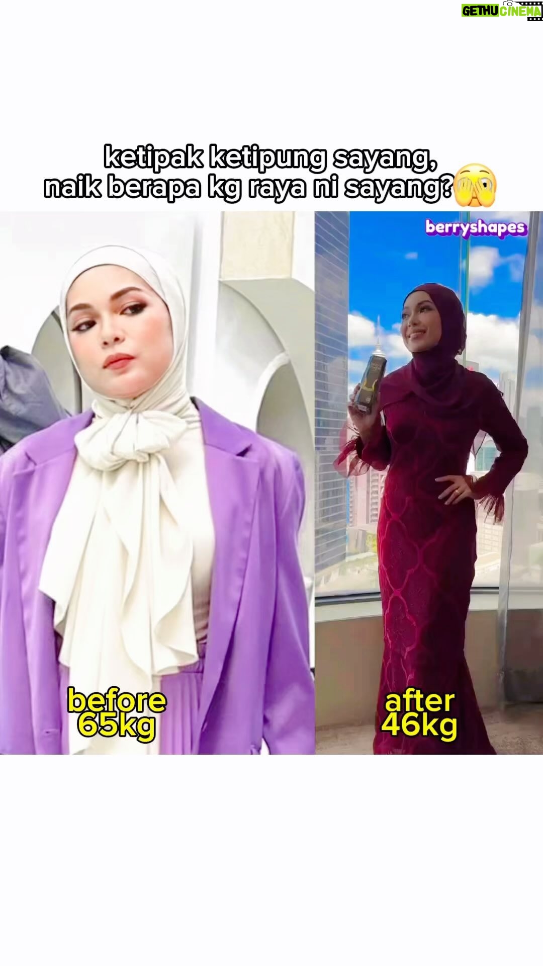 Nad Zainal Instagram - KETIPAK KETIPUNG SAYANG~ KOMEN LA BERAPA KG RAYA NI NAIK SAYANG 🤪 Nasib baik ada #berryshape @berryshape_hq ni . Balik raya haritu terus flush balik dengan berryshape. Hilang semua bloated bloated sebab lemang, rendang & berat still maintain 47kg now😝 Yang berat naik lepas raya jangan sedih, meh nanad nak belanja FREE jer berryshape ni batch baru & latest! Spam ‘ NAK’ & wajib follow @berryshape_hq conform dapattt😍