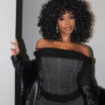 Nafessa Williams Instagram – Wore this outfit but didn’t get any pics, so I’m running it back with different hair! Y’all like this look with the curly hair or the pony?! 

Btw that’s my beautiful Grandmom/angel. It took me almost 20 years to put a big picture of her in my house and I’m so happy I did. We talk ALL the time. I be like gurrrl, let me tell you what happened ta-day! 😎😇

Thank you for my purse @jcrew 

Pics @rockijean