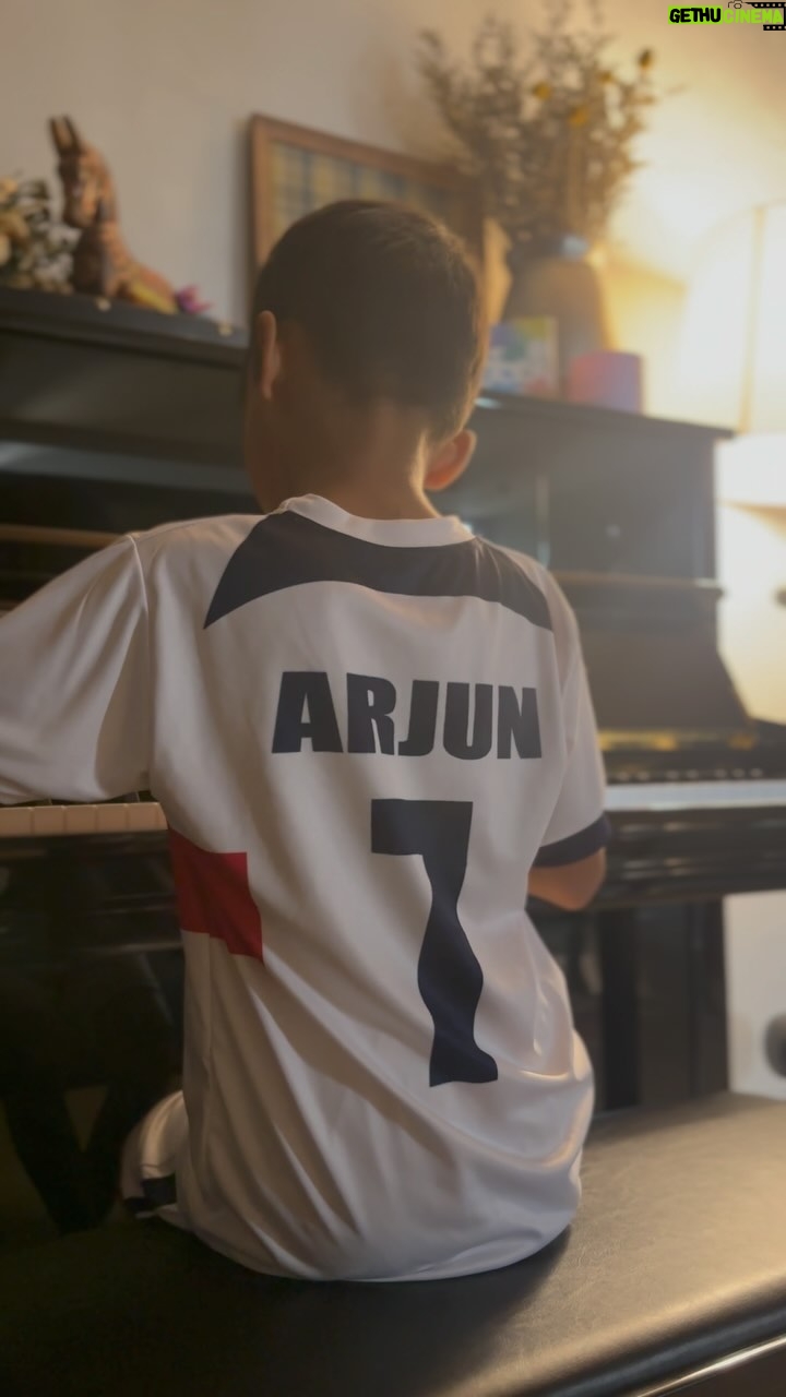 Nani Instagram - Celebrating 5 years of my most favourite film “Jersey” today! Last night, we binged watched some of the scenes, and I couldn’t believe how much it still moves me despite watching it multiple times. I can still vividly remember the experience of watching it in the theater – cheering, rooting for Arjun, Sarah, and Nani like there’s no tomorrow! Bawled too, of course! Talk about waving the greenest of green flags! Junnu just started learning the theme song yesterday and I couldn’t think of a more perfect time to post it! It’s a work in progress, but needless to say, both my ‘Arjuns’ make my heart swell with pride :) Also, I’m incredibly thankful to @anirudhofficial (whom he’s never met) for lighting his love for music! @nameisnani @shraddhasrinath @gowtamnaidu