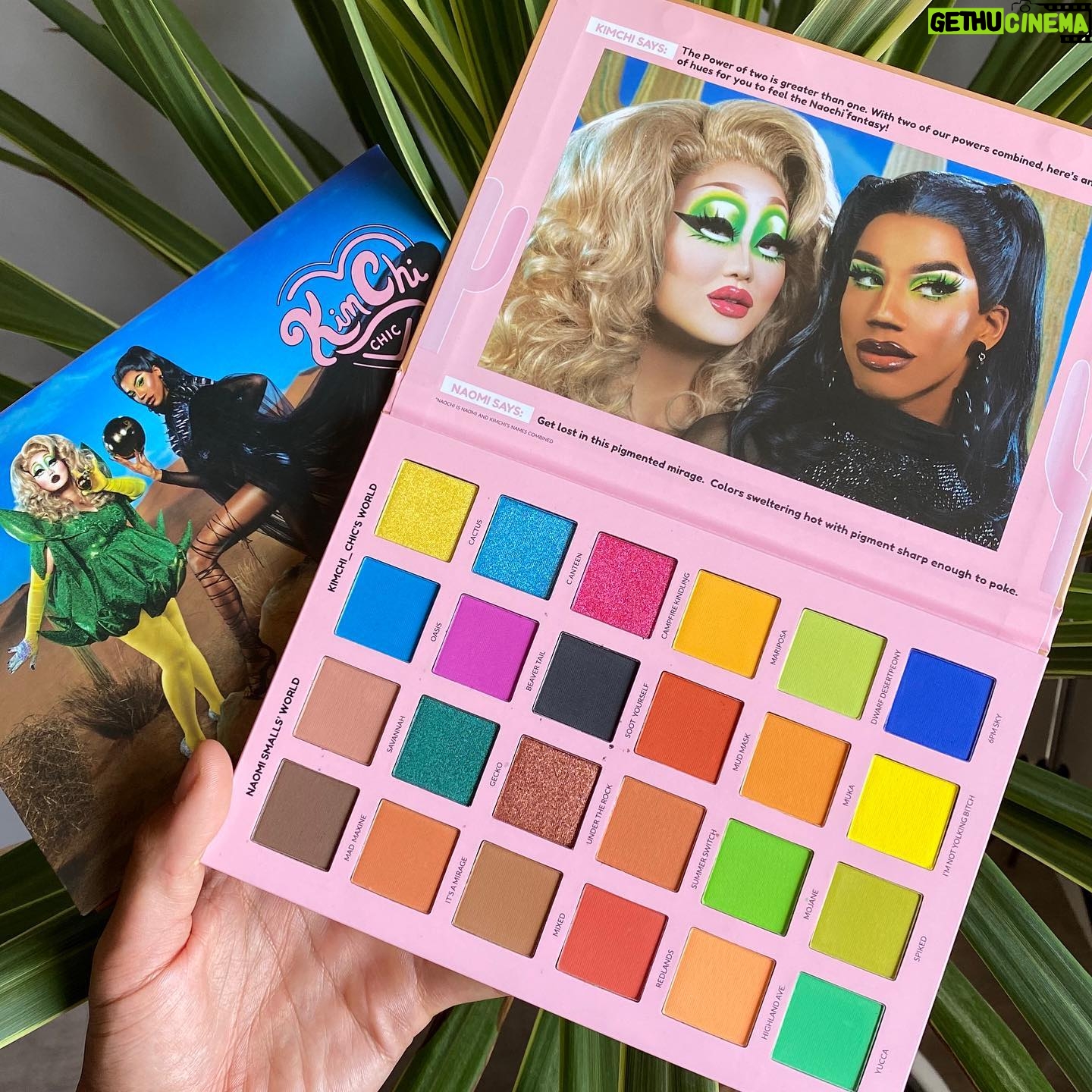 Naomi Smalls Instagram - 2 Queens In 1 Desert. @kimchi_chic x @naomismalls for @kimchichicbeauty 🌵 first ever drag queen on drag queen makeup collaboration. Featuring Sunkissed In June, No Sparkle Shaming, and Mad Maxine, Soot Yourself! Coming this week to KimChiChicBeauty.com