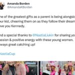 Nastia Liukin Instagram - EXACTLY ONE WEEK AWAY FROM THE 15TH (!!!!!!!!!) NASTIA LIUKIN CUP, so I thought a little walk down memory lane felt appropriate. While often times social media feels like a highlight reel, I do believe in celebrating wins, big or small. Sharing what you’re proud of, something that excites you, or an accomplishment is a little window into your soul. And that’s real, not a highlight reel. With that being said, this little idea that turned into something far greater than I had ever imagined, is something I am SO proud of. Here’s to reflecting back on a few core memories and many, many more to come this week!!! 2. The one @gabbycvdouglas competed at when she was 14 years old… then went on to win the gold medal at the Olympic Games just 2 years later 3. The one at COWBOYS STADIUM! 4. The one that we had to social distance wear mask but we were all so beyond happy to finally be there again 5. The one where I decided there would never be a tie breaker at the Nastia Cup 6. The one at the Derby — same place, next week? Cool, see y’all there 7. The one where my idol growing up was there, watching HER daughter compete 💕 @amandakborden 8-10. The one in my hometown and also lucky number 13…. It was truly the best and most special one EVER EVER — so it deserved a few more photos. #nasticacup 💗📷 all photos by @johnkcheng @beckleyco