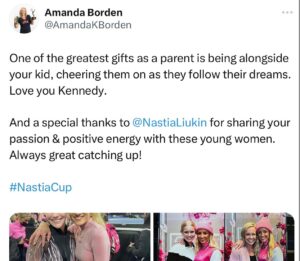 Nastia Liukin Instagram - EXACTLY ONE WEEK AWAY FROM THE 15TH (!!!!!!!!!) NASTIA LIUKIN CUP, so I thought a little walk down memory lane felt appropriate. While often times social media feels like a highlight reel, I do believe in celebrating wins, big or small. Sharing what you’re proud of, something that excites you, or an accomplishment is a little window into your soul. And that’s real, not a highlight reel. 

With that being said, this little idea that turned into something far greater than I had ever imagined, is something I am SO proud of. Here’s to reflecting back on a few core memories and many, many more to come this week!!!

2. The one @gabbycvdouglas competed at when she was 14 years old… then went on to win the gold medal at the Olympic Games just 2 years later
3. The one at COWBOYS STADIUM!
4. The one that we had to social distance   wear mask but we were all so beyond happy to finally be there again
5. The one where I decided there would never be a tie breaker at the Nastia Cup 
6. The one at the Derby — same place, next week? Cool, see y’all there
7. The one where my idol growing up was there, watching HER daughter compete 💕 @amandakborden 
8-10. The one in my hometown and also lucky number 13…. It was truly the best and most special one EVER EVER — so it deserved a few more photos. 

#nasticacup 💗📷 all photos by @johnkcheng   @beckleyco