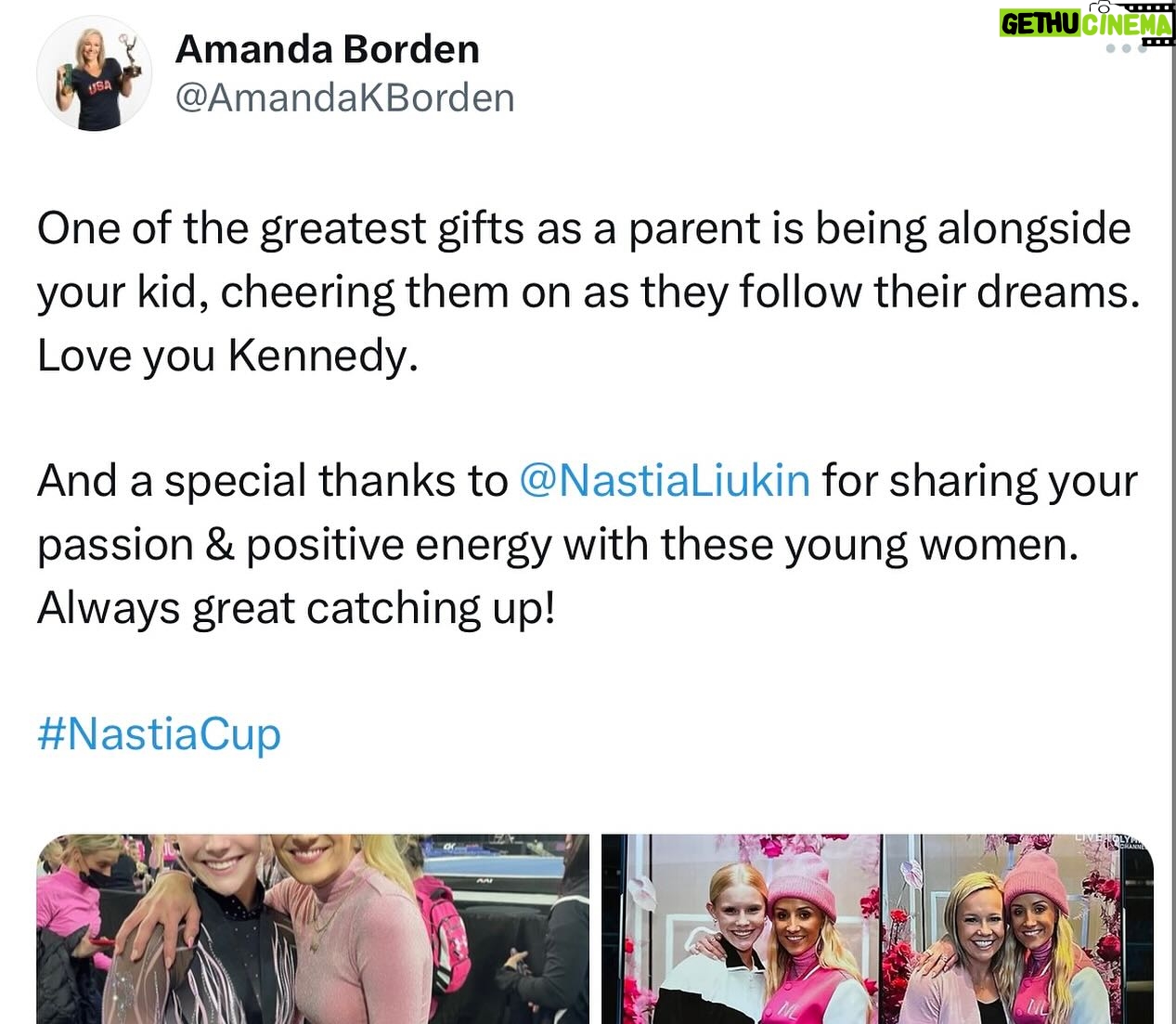 Nastia Liukin - 21.7K Likes - EXACTLY ONE WEEK AWAY FROM THE 15TH (!!!!!!!!!) NASTIA LIUKIN CUP, so I thought a little walk down memory lane felt appropriate. While often times social media feels like a highlight reel, I do believe in celebrating wins, big or small. Sharing what you’re proud of, something that excites you, or an accomplishment is a little window into your soul. And that’s real, not a highlight reel.
With that being said, this little idea that turned into something far greater than I had ever imagined, is something I am SO proud of. Here’s to reflecting back on a few core memories and many, many more to come this week!!!
2. The one @gabbycvdouglas competed at when she was 14 years old… then went on to win the gold medal at the Olympic Games just 2 years later
3. The one at COWBOYS STADIUM!
4. The one that we had to social distance wear mask but we were all so beyond happy to finally be there again
5. The one where I decided there would never be a tie breaker at the Nastia Cup
6. The one at the Derby — same place, next week? Cool, see y’all there
7. The one where my idol growing up was there, watching HER daughter compete 💕 @amandakborden
8-10. The one in my hometown and also lucky number 13…. It was truly the best and most special one EVER EVER — so it deserved a few more photos.
#nasticacup 💗📷 all photos by @johnkcheng @beckleyco