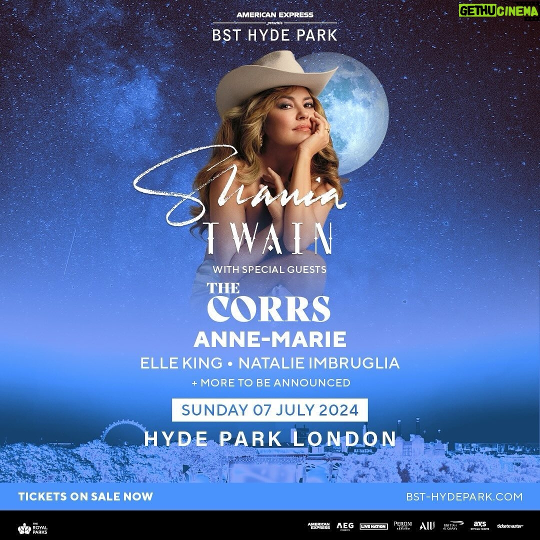 Natalie Imbruglia Instagram - Iโm so excited to announce I will be joining the all girl line-up as a special guest for the amazing @shaniatwain at @bsthydepark on Sunday 7th July 2024! Letโs go girls! @thecorrsofficial, @annemarie, @elleking Tickets are still available. Iโll see you all there!! Link in bio! ๐๐๐ฝ๐