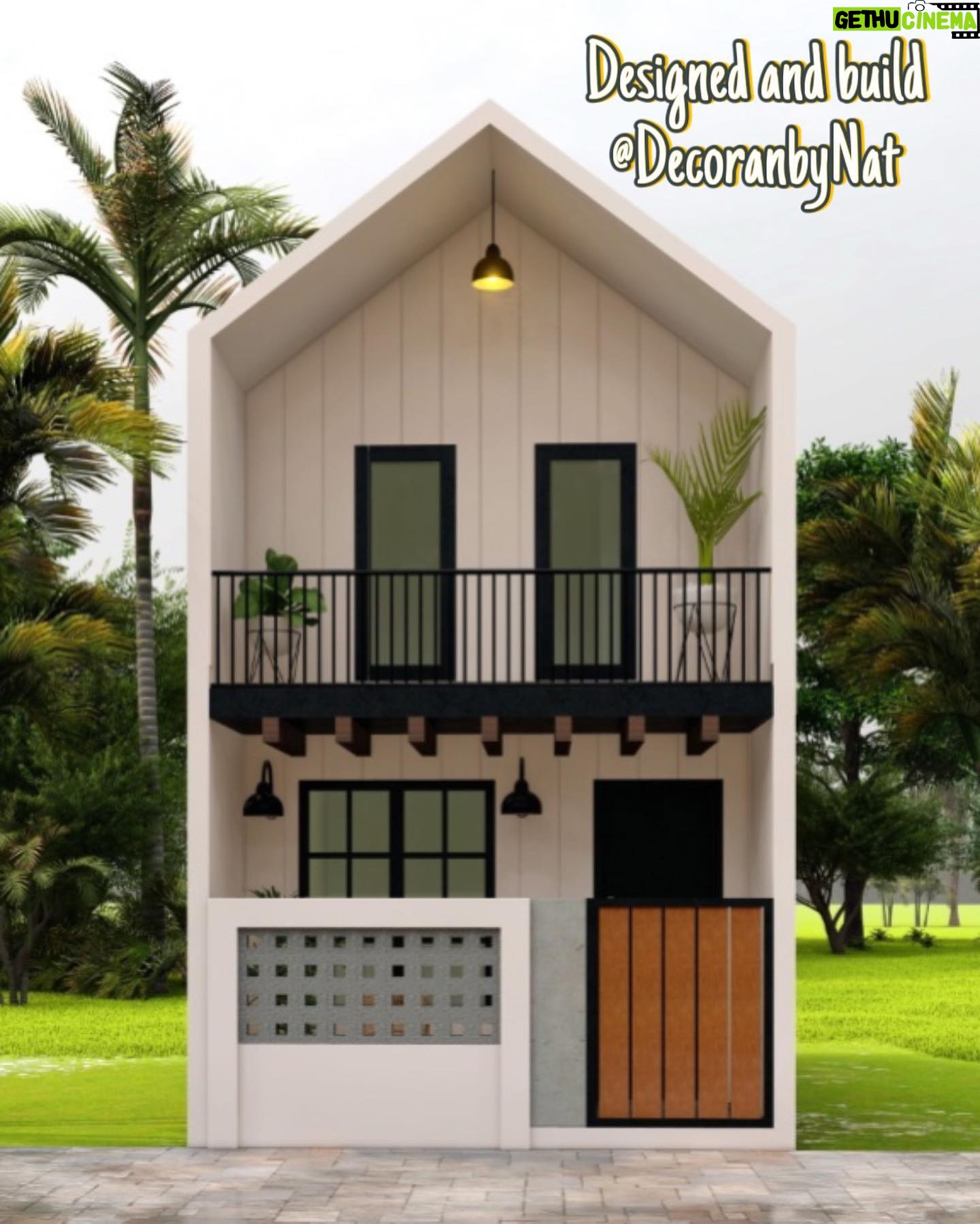 Natalie Sarah Instagram - Mungkin bisa jadi inspirasi kamu, yg punya Lahan Terbatas ,Tanah ukuran 4m X 8m , Bisa jadi Rumah 2 Lantai ,π walaupun Tanpa Carport , si Imut ini..Tetep Manis dan Estetik Designed and Build @decoranbynat - #desainrumah #fasadrumah #rumahmungil