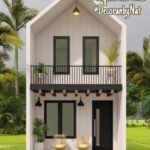 Natalie Sarah Instagram - Mungkin bisa jadi inspirasi kamu, yg punya Lahan Terbatas ,Tanah ukuran 4m X 8m , Bisa jadi Rumah 2 Lantai ,😍 walaupun Tanpa Carport , si Imut ini..Tetep Manis dan Estetik Designed and Build @decoranbynat - #desainrumah #fasadrumah #rumahmungil