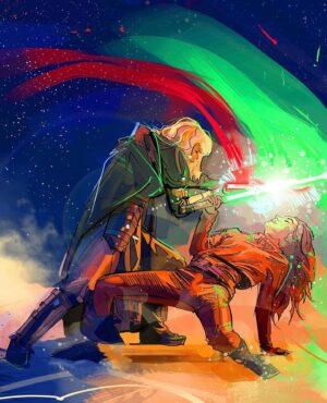 Natasha Liu Bordizzo Instagram - It’s impossible to choose from so much talent but here are a few of my favourite Ahsoka fan art 💙🧡🤍

It won’t let me tag the first artist, it’s @birdy_raider 🫧

@ahsokaofficial @disneyplus
