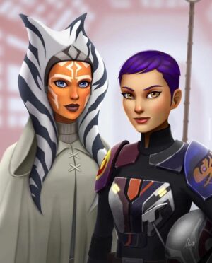 Natasha Liu Bordizzo Instagram - It’s impossible to choose from so much talent but here are a few of my favourite Ahsoka fan art 💙🧡🤍

It won’t let me tag the first artist, it’s @birdy_raider 🫧

@ahsokaofficial @disneyplus