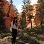 Natasha Liu Bordizzo Instagram - Zion and Bryce Canyon this week ⛰️🦅♥️ I love these lands so much. The energy, especially in Bryce, is unlike anywhere else I’ve been. Some of the Native people’s lore was that the red rock hoodoos that distinguish Bryce Canyon were bad people turned to stone by the all-powerful Coyote spirit. The Paiute called these rock formations ‘Anka-ku-was-a-wits’, meaning the ‘red painted faces.’