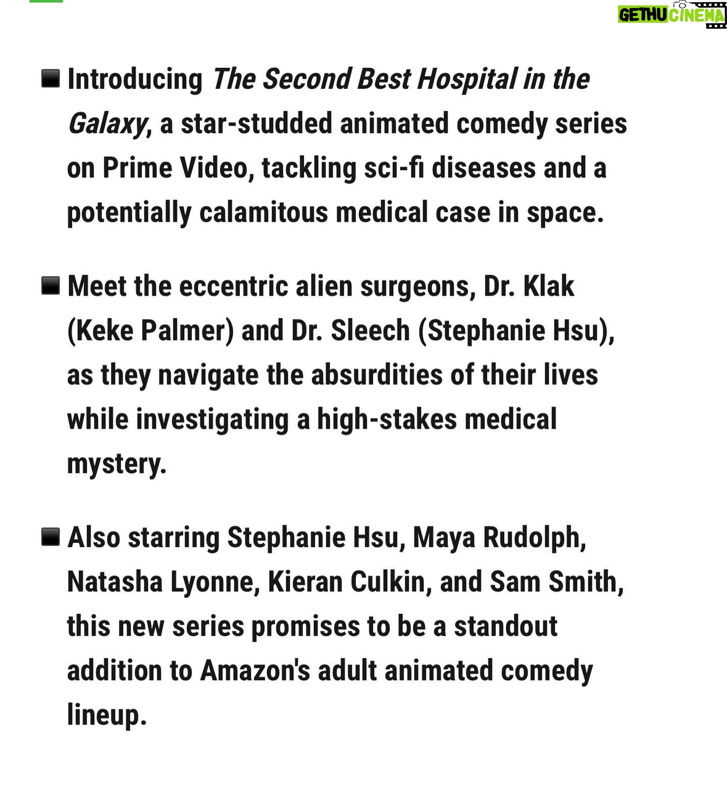 Natasha Lyonne Instagram - Congratulations to the brilliant one, showrunner & creator: @ciroccotweets!! #secondbesthospitalgalaxy launches #Febuary23rd @primevideo πΈππΈ extraterrestrials abound @keke @stephaniehsuofficial @samsmith π½π