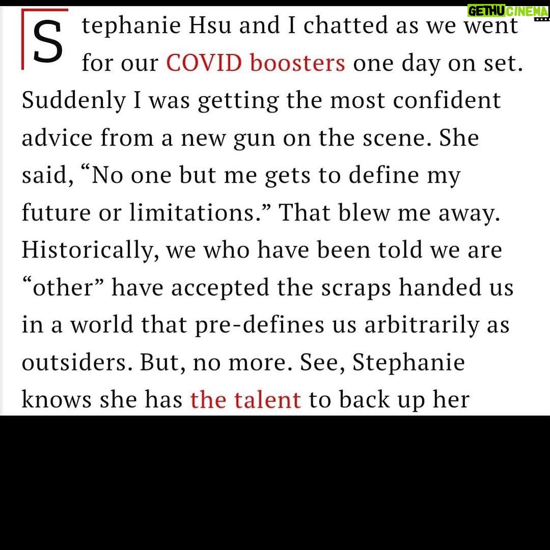 Natasha Lyonne Instagram - Congratulations to the most remarkable @stephaniehsuofficial on your @time 100 honor! So sweet to get to write about you. ππππ Repost from @stephaniehsuofficial β’ Woke up this morning to this news of being included on the 2023 #Time100Next list (one day late, #onbrand) and these kind, kind words from the one and friggin only @nlyonne who I admire so deeply. What a great miracle it is to have a life in the arts, a practice that destroys me & simultaneously saves me, daily. Thank you @time for including me. Hereβs to being limitless, yβall β¨
