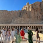 Nathalie Kelley Instagram - Luxor 🔺Karnak 🔺 Sekhmet 🔺 Hatshepsut 🔺 I fulfilled a lifelong dream in my visit to Luxor… I vaguely remember learning about Hatshepsut the female Pharoah in high school but it was wonderful to see her temple and learn about her devotion to biodiversity, traveling all of Africa to bring back seeds and trees for her famed gardens. Sadly since the building of the Aswan Dam in the name of “modernity” the Nile no longer floods and her gardens, like much of the once rich agricultural land along the Nile has gone barren and dry. I said my prayers to Sekhmet, goddess of divine retribution, to restore Justice and eliminate the greed that has poisoned so much of humanities consciousness. Thank you to @theheartofegypt for your warm and generous welcome to Luxor, and thank you to my Queens for the company 🔺