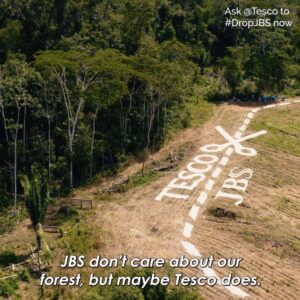 Nathalie Kelley Instagram - Earlier this year we made a film with the indigenous Brazilian environmental activist @txaisurui and the street artivist @mundano_sp where we put a 150 metre artwork of the @tescofood logo into a deforested area of the Amazon. We wanted highlight the relationship between Tesco and the multi-billion dollar meat company #JBS that has been linked to human rights abuses and an estimated 1.5 million hectares of deforestation. Tesco has pledged to be deforestation-free but while we were out there we saw firsthand how supposedly protected indigenous territory in the forest is being destroyed for for meat production linked to JBS. Defending indigenous territory is one of the most effective ways to protect the Amazon for our futures and the futures of our children. These forests are home to one in ten species on Earth. Medicines for Parkinson's and leukaemia come from these forests. The trees here hold up to 140 billion tons of carbon, which helps keeps the planet cool. And yet scientists have warned that the Amazon may be on the brink of collapse. To highlight the complicity of companies like Tesco in this destruction Mundano turned from street artist to forest artist - designing a huge piece of artwork of the Tesco and JBS logos. Installing it on the ground was incredibly difficult. The indigenous community who helped us on the ground with the installation face regular attacks and incursions into their forest by farmers who burn the trees to turn into arable land. We tried to install the artwork on a number of occasions within Txai’s territory, but Txai and her community were chased off their own land by ranchers. Txai and her mother @neidinha_defensora_da_floresta and their organisation @kanindebrazil are fighting every day to protect these forests for all of us. Help them by telling @tescofood it’s time to stop doing business with #JBS Heydon Prowse | Director Gabriel Uchida | Producer Sophie Outhwaite | Production Manager Giulia Costa | Assistant Producer Joe Wade - Writer Don’t Panic - Creative Agency Flying Shoe Films - Production company Camera - Micael Hocherman Camera - João Pedro Orban Sound/camera/drone - Joao Faissal Fixer - Marcelo Araújo