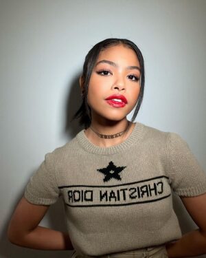Navia Robinson Instagram - Thank you @Dior 🍒 Wishing a very happy Gris Dior Launch to those who celebrate 🍒@diorbeauty #dareingrisdior