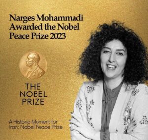Nazanin Boniadi Instagram - Congratulations to #NargesMohammadi for receiving the 2023 #NobelPeacePrize. She is a fierce and persistent advocate for human rights in Iran and currently imprisoned for her courageous work.
#WomanLifeFreedom