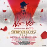 Ne-Yo Instagram - Of course I couldn't leave my Aussie & New Zealand fans out of the fun! My "CHAMPAGNE & ROSES TOUR" is coming to Australia and New Zealand this September and I'm bringing special guest, LLOYD @curlyheadedblackboy with me! Tickets go on sale to the public 4/22 at 11AM local time. But you can get pre-sale access 4/17! Drop a 🌹 in the comments for the special access code. #ChampagneAndRosesTour 🥂 🌹