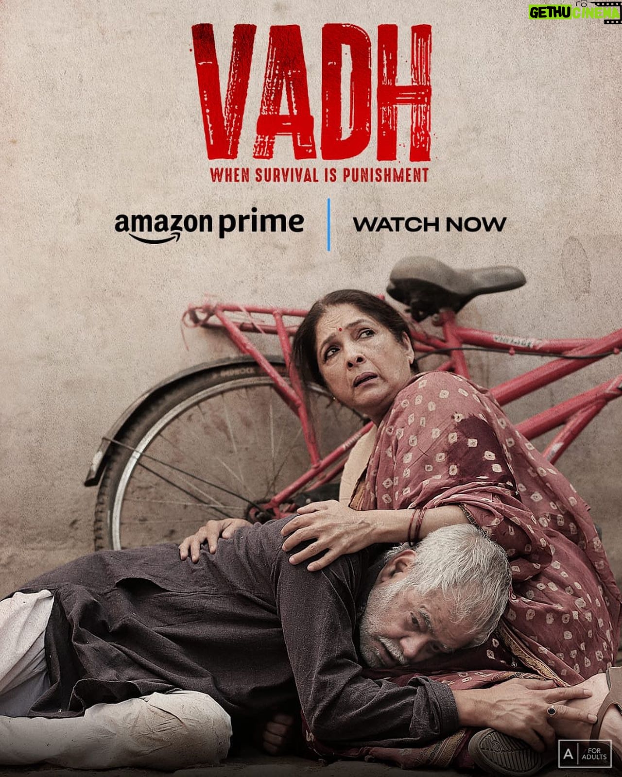 Neena Gupta Instagram - #Vadh is now available on @primevideo for you to experience the thrill! @imsanjaimishra @saurabhsachdeva77 @manavvij @jas.sandhu12 @rajeev.bwall #LuvRanjan @gargankur82 @ruhil_neeraj @subhav.sharma @nymphea.saraf @luv_films @jstudiofilms #NextLevelProductions @tseries.official #primevideo
