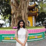 Neha Chowdary Endluri Instagram - One with the Vietnamese dress ! 🤍 #swipe #neha_nani #nehachowdary #vietnam #pagoda