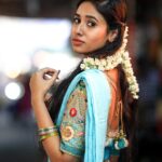 Neha Chowdary Endluri Instagram - Temple day 😇🩵 #swipe 📸 - @avinash_mukkamala Assist @shutterbug_yuga #neha_nani #nehachowdary #templeday #traditional #tirupati