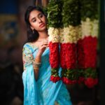 Neha Chowdary Endluri Instagram - Temple day 😇🩵 #swipe 📸 - @avinash_mukkamala Assist @shutterbug_yuga #neha_nani #nehachowdary #templeday #traditional #tirupati