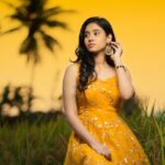 Neha Chowdary Endluri Instagram - Yellow is my happy colour 💛📒🌝🌻🌙🐣 #swipe 📸 : @mkpassionphotography @mukeshreddy89 Outfit : @elegant_threads_by_salma Makeup & hairstyling: @tripuraa_alapati Earrings: @elegant_jewellery_by_salmaazad #neha_nani #nehachowdary
