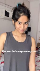 Neha Chowdary Endluri Instagram - Wet hair 🤍 #neha_nani #reels #nofilter #trending