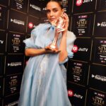 Neha Dhupia Instagram – Thank you @realbollywoodhungama for awarding me with THE MOST STYLISH MOULDBREAKING TALENT OF THE YEAR – FEMALE … 
When I was leaving home last night all dressed in my ice 🧊 blue outfit  our baby girl said “ma you look like , ELSA “ … and I smiled back and said this Elsa Wil be home soon and tuck into bed with you. ♥️
Between being a princess in my baby girls eyes and breaking moulds jus by not trying to fit into any is where the magic 🪄 happens. . . 
Be urself , caus eventually that’s all that matters. 
Thank you @realbollywoodhungama @rohitkhilnani Neeraj sir @idohungama , Suleimaan sir @suleman_mobhani , Ryan @z3_us and the entire team for working tirelessly and putting up such a great show … this award means so much. 
👗- @reik.studio 
 💄 – @sonicsmakeup 
@fouzikazi_makeupndhair 
@kapilcharaniya 📸
