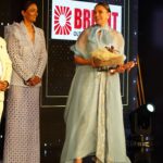 Neha Dhupia Instagram – Thank you @realbollywoodhungama for awarding me with THE MOST STYLISH MOULDBREAKING TALENT OF THE YEAR – FEMALE … 
When I was leaving home last night all dressed in my ice 🧊 blue outfit  our baby girl said “ma you look like , ELSA “ … and I smiled back and said this Elsa Wil be home soon and tuck into bed with you. ♥️
Between being a princess in my baby girls eyes and breaking moulds jus by not trying to fit into any is where the magic 🪄 happens. . . 
Be urself , caus eventually that’s all that matters. 
Thank you @realbollywoodhungama @rohitkhilnani Neeraj sir @idohungama , Suleimaan sir @suleman_mobhani , Ryan @z3_us and the entire team for working tirelessly and putting up such a great show … this award means so much. 
👗- @reik.studio 
 💄 – @sonicsmakeup 
@fouzikazi_makeupndhair 
@kapilcharaniya 📸