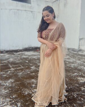 Neha Menon Instagram - Wearing this beautiful lehenga from @_gina_couture 🫶🏻 

What I love most about them is that they give hands down the best fitting💯 and timely delivery💯