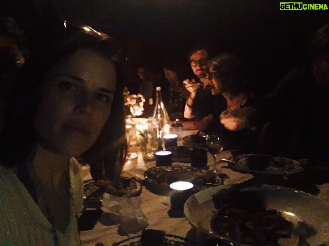 Neve Campbell - 7.6K Likes - Amazing food, wonderful friends, a beautiful night in the countryside. I start two movies next week. This is the quiet before a wonderful storm and I'm so grateful for these moments. #summertime-fun