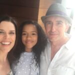 Neve Campbell Instagram – Having a blast on set with these fantastic co stars. The brilliant and hilarious Steve Coogan and a fellow Canadian beauty and very special new talent Taylor Russell. Gorgeous day shooting at the beach on our movie ‘Hot Air’ . So lucky!!! #stevecoogan @tayrrussell #solucky