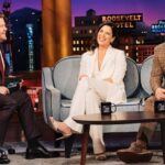 Neve Campbell Instagram - 😱 Tune in tonight #latelateshow @j_corden @latelateshow @adamdevine #scream @screammovies #nevecampbell Picture on couch @terencepatrick Styled by @katiebof Hair by @marcmena Makeup by @coleencampbellolwell PR @jennifer_allen3 @viewpoint.pr