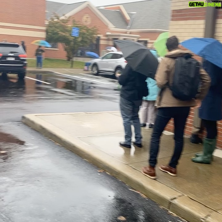Neve Campbell - 18.7K Likes - My brother Christian just sent me this. They waited 4 hours in the rain to vote. The local pizza place delivered boxes of pizzas to the line. This gives me chills. Vote not for who your parents or grandparents voted for but educate yourself on the issues and vote for what you believe to be right. We all deserve to know the pleasure and privilege of putting our own independent thought into action. How lucky are we in this country to have this opportunity!