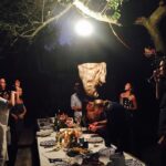 Neve Campbell Instagram – Setting the mood for dinner with friends. Let there be light!