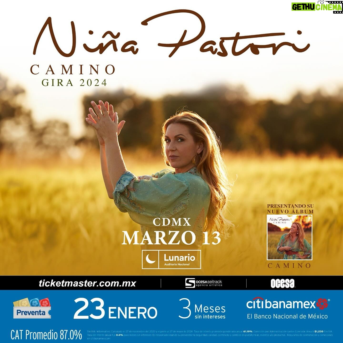 Niña Pastori Instagram - México!! Qué ganas tenía de daros esta noticia: nos vemos el 13 de Marzo 👏🏻🍀 🎟️ Mañana tendréis la #PreventaCitibanamex y el miércoles 24 salen a la venta! Qué ganas de veros y estar allí!! Viva México!! Os quiero 💜🇲🇽 @seitrack @seitrackes @seitrackus @ocesa @citibanamex @sonymusicspain @sonymusicmexico #CaminoGira2024