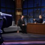 Nicholas Galitzine Instagram - Thanks to @latenightseth for having me for my first late night talk show! Safe to say Seth and I won’t be attending Coachella any time soon… Credit: LloydbishopNBC