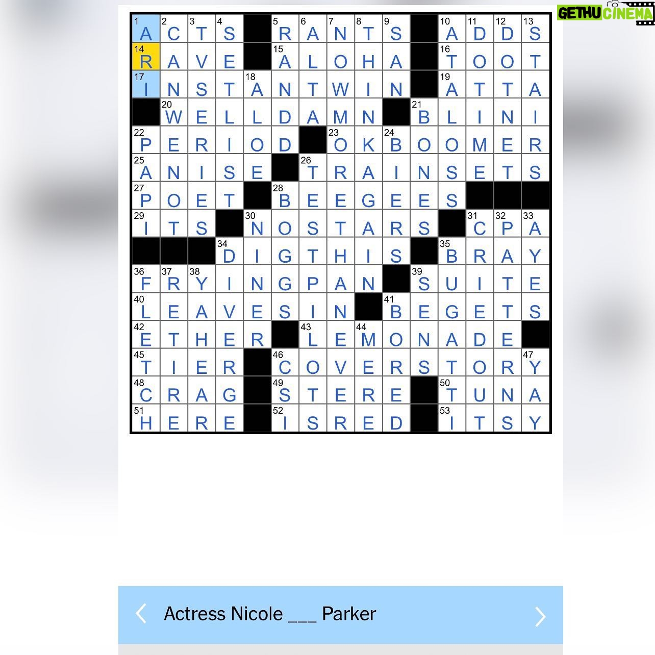 Nicole Ari Parker Instagram - THE NEW YORK TIMES!!! 📰 O M G👀👀👀 !!!! When you find out you’re the #1 DOWN clue in the Saturday @nytimes crossword 🤩🤩🤩🤩 🗣MAMA I MADE IT🏆💫 #SynonymSaturYay 🤸🏿♀️ #unreal #willshortz & #daviddistenfeld I’m a #NYTimes Crossword fanatic….this totally made my day 🤓 #SweetSaturdaySurprise thank you Molly @andjustlikethatcostumes for letting me know 📰 ✏️