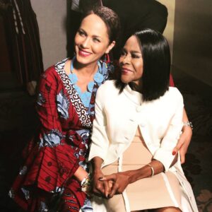 Nicole Ari Parker Instagram - There are no words....other than Thank You...and OMG.

I had the honor of hosting a powerful conversation with the #LEGENDARY #MAGNIFICENT #BEAUTIFUL 👑Cicely Tyson👑 at the 1st @PowerRising18 summit in Atlanta.
👑
"The power is rising but the power has always been here...we must value the power and know we can do anything!"
👑
A true artist.
"I knew there was something inside me that could reach people."
👑
Do you have a favorite medium: stage film or television? "The role..it's all about the role..I would have played Jane Pittman in the basement of a basement..." 👑
A master class in resilience.
"I was never afraid to tell the truth..."
👑
The secret for the young people
"You must talk and listen to the elders...respect them..learn from them...don't make them inconsequential"
👑
#93yearsyoung and her work here is not done.
#TheCicelyTysonSchoolOfThePerformingArts
#graduatingstudentsareofftoMorehouseSpelmanHarvardandmanymore
#LifeWasGivenToday
Thank you @powerrising18 @minyonm
@followfeliciad 
Dress👗@red_cotton_clothing #🇬🇭 #Accra
Bracelets @selinabeb