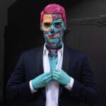 Nicole Faulkner Instagram - Throwback pop art zombie makeup on @raymondbraun 👻 #halloween #halloweencostume #zombiemakeup #facepaint #halloweenmakeup