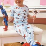 Nicole Franzel Instagram - “happy balentines day buddy” from Spider-Man himself! 🕷️ ❤️ we went to the store and he got these pjs, slippers and toy for being our favorite valentine he wanted to show you!