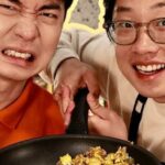 Nigel Ng Instagram - Uncle Roger make fried rice with @funnyasiandude. What you think? What you think? 🎥 Full weejio on Jimmy’s YouTube channel! #crazyrichasians #uncleroger