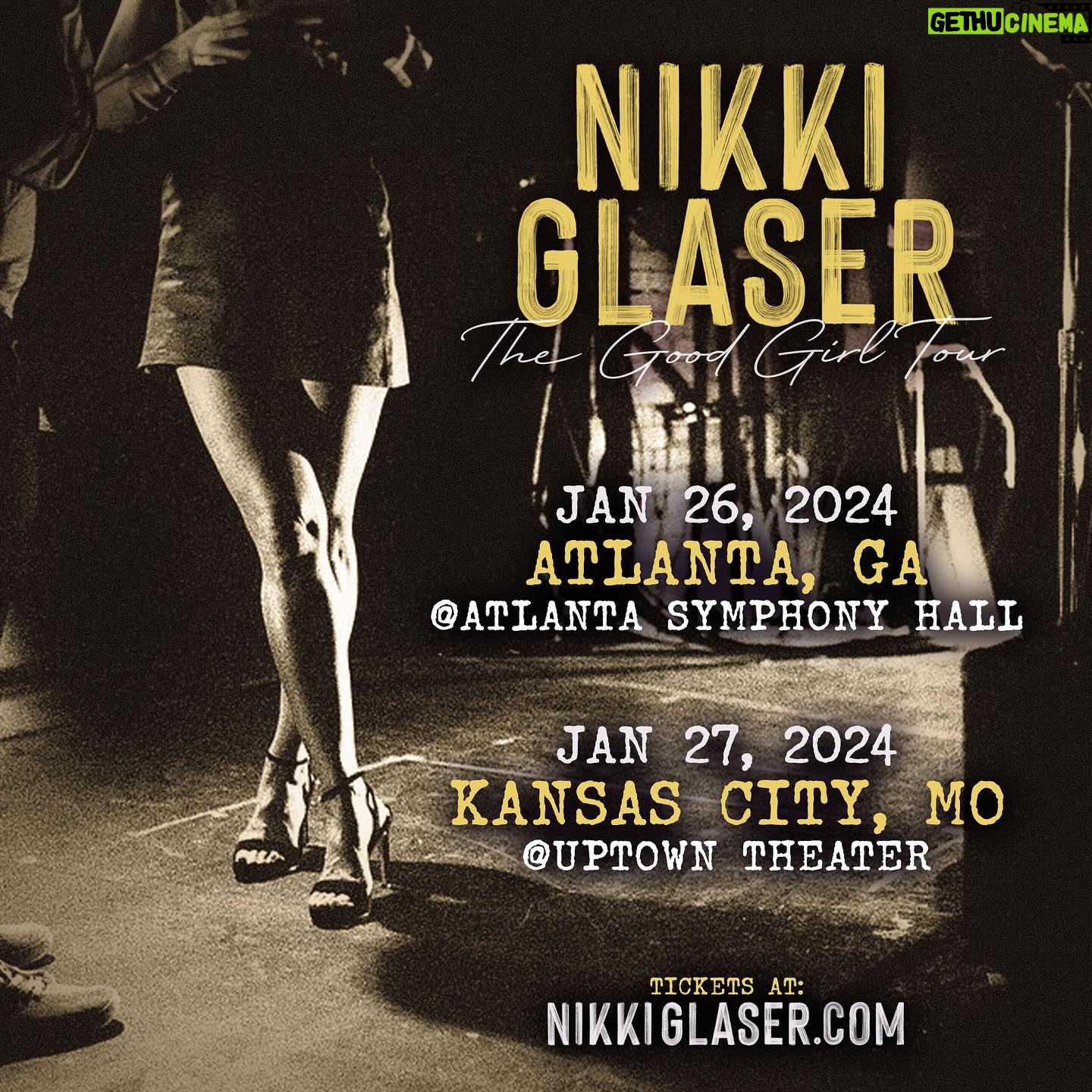 Nikki Glaser Instagram - ATLANTA & KC! Soon! . . . . . . #nikkiglaser #nikkiglaserpodcast #kansascity #kc #comedy #atlcomedy #atlsymphonyhall #visitatlanta #visitkc
