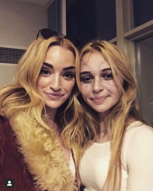 Nikki Roumel Instagram - Pictures with Brianne for everyone asking! I am beyond grateful to have worked with such a down to earth, empathetic, talented and beautiful human! Always thankful to be your Young Georgia and know you 💛✨ The first photo is from one of the first cast get togethers at SPIN where we played ping pong! At the time I didn’t think I would get to know everyone because of the timeline difference, but I’ve never felt more included! The second photo is from a halloween party that @johunt777 and @diesellatorraca hosted in 2019, I dressed up as Bri’s character Shauna Babcock in another series that I absolutely love and 100% recommend watching The Passage! The third is from the hair trailer! And the last photo is from a camera test at the beginning of season 2! 💛