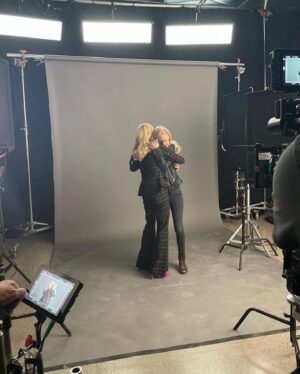 Nikki Roumel Instagram - Pictures with Brianne for everyone asking! I am beyond grateful to have worked with such a down to earth, empathetic, talented and beautiful human! Always thankful to be your Young Georgia and know you 💛✨ The first photo is from one of the first cast get togethers at SPIN where we played ping pong! At the time I didn’t think I would get to know everyone because of the timeline difference, but I’ve never felt more included! The second photo is from a halloween party that @johunt777 and @diesellatorraca hosted in 2019, I dressed up as Bri’s character Shauna Babcock in another series that I absolutely love and 100% recommend watching The Passage! The third is from the hair trailer! And the last photo is from a camera test at the beginning of season 2! 💛