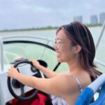 Nina Lu Instagram - turns out driving a speedboat isn’t that much different than driving a car 🤷🏻‍♀️