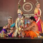 Niranjana Anoop Instagram – Fortunate to have witnessed the Bhagavata Mela for the first ever time in Kerala with the best part of seeing my Guru Sri Srikanth Natarajan @srikanth_aswathy_ own the stage as Rukmini in the celebrated “Rukmini Kalyanam” ♥️💎 Pranams to the team of prominent artists that own the tradition that is 11 centuries old 💎
