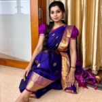 Niranjana Anoop Instagram – Loving these pictures @femy_antony__  also the make up and the exclusive saree drape ♥️✨