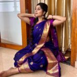 Niranjana Anoop Instagram – Loving these pictures @femy_antony__  also the make up and the exclusive saree drape ♥️✨