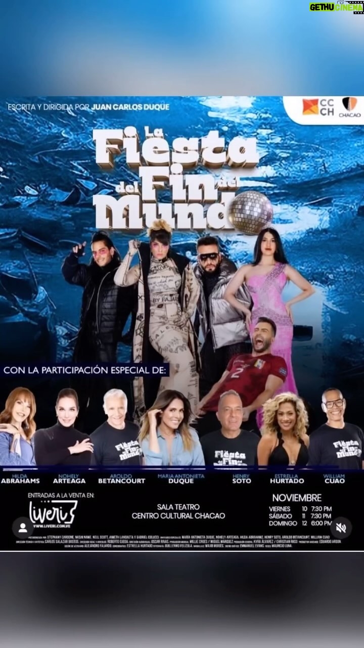 Nohely Arteaga Instagram - Continúa La Fiesta del fin del Mundo Sábado 11 de Nov Domingo 12 de Nov En @cculturalchacao a las 7pm @fiestadelfindelmundo2023 Escrita y dirigida por @duquescritor Protagonizada por @stephycardone @nasinmusic @nellscottf @aimethlandaeta @gabrielcoluccig Estrellas invitadas @nohelyarteaga @mariantoduque @hildaabrahamzoficial @betancourtaroldo @henrysotooficial @estrellahurtado @williamcuao Dirección técnica y artística @carlossalazaro